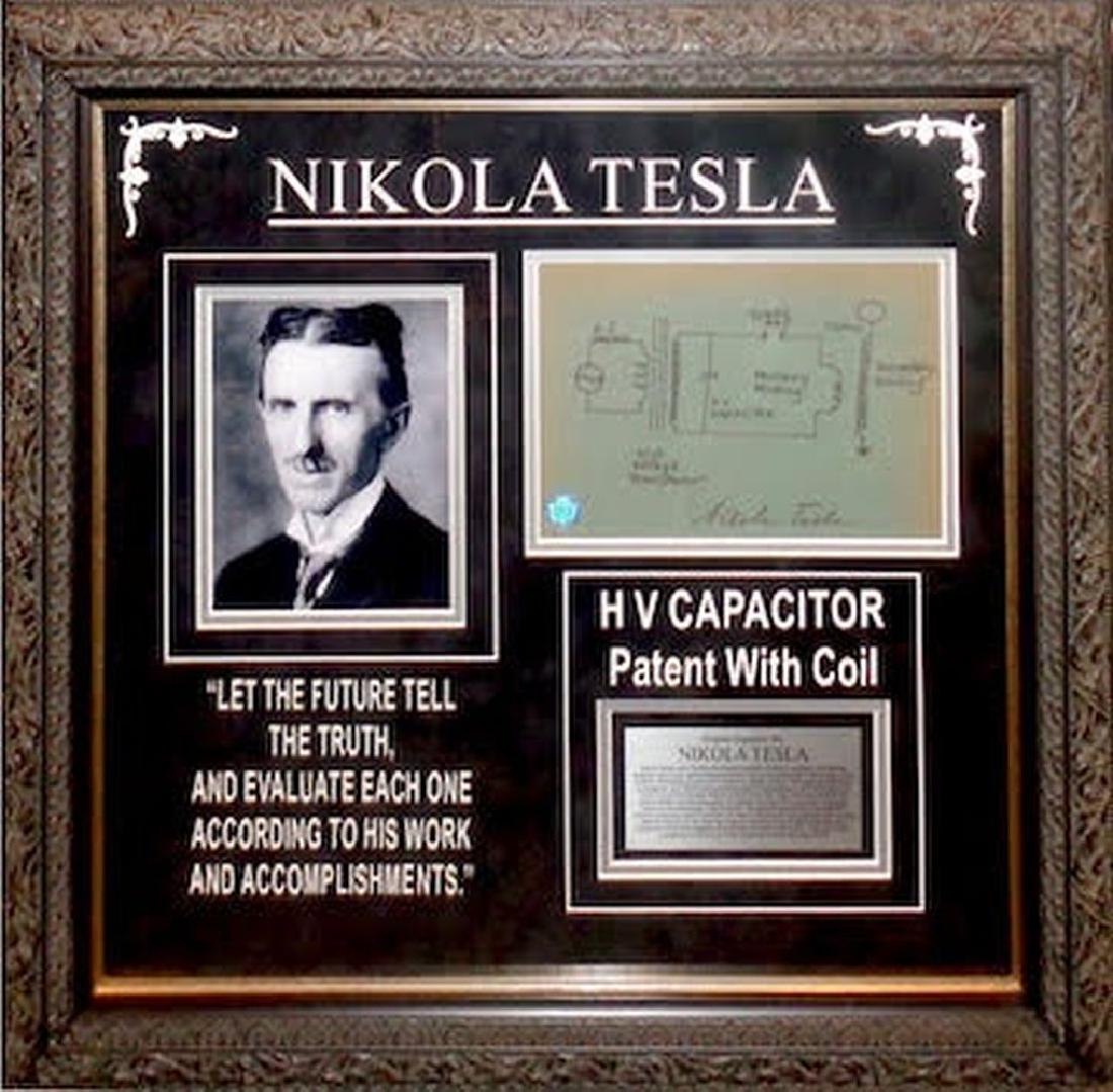Nikola Tesla Drawn And Signed Ac Transformer Diagram