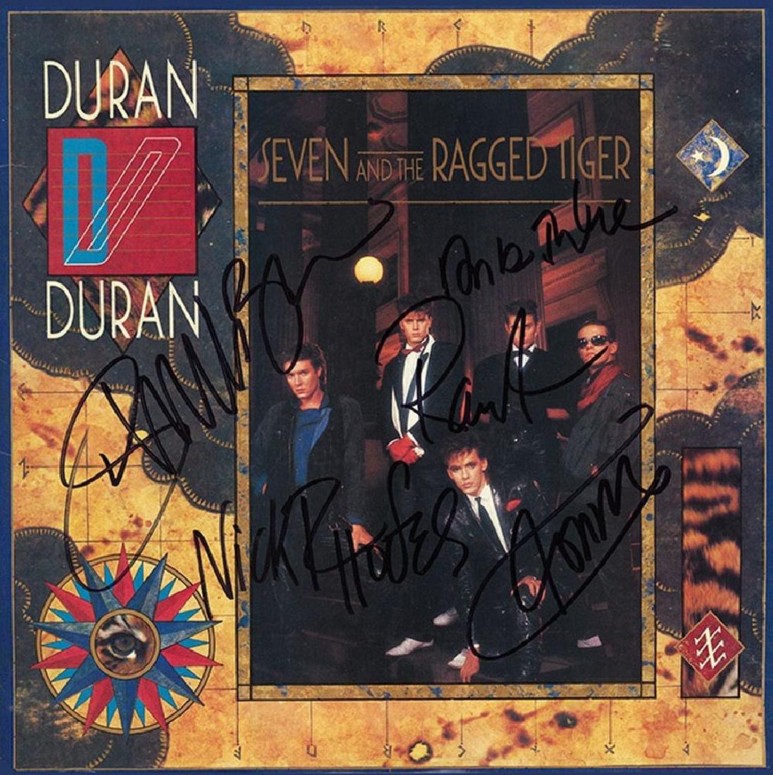 Duran Duran Signed Seven and the Ragged Tiger Album: Signed by Simon Le Bon, Andy Taylor, John Taylor, Nick Rhodes, and Roger Taylor