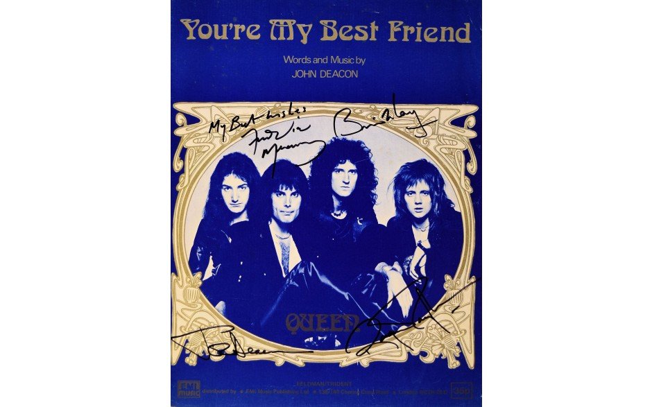 Queen "You're My Best Friend" Signed Sheet Music (1 of 1)