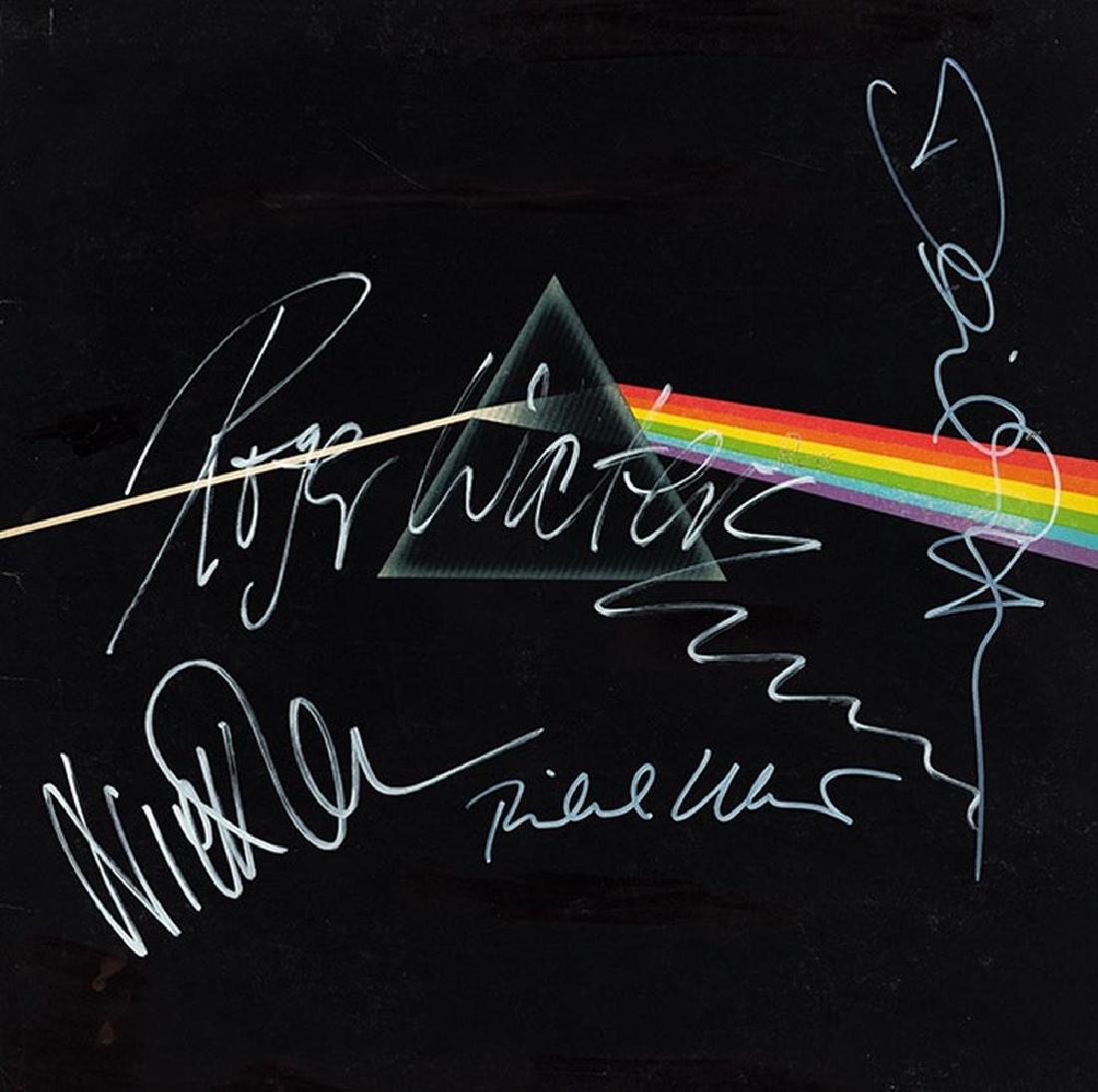 Dark Side Of The Moon Album: Signed by Syd Barrett, Roger Waters, Nick Mason, and Richard Wright