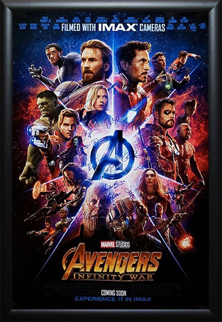 Avengers Infinity War Signed Poster: Autographed by Robert Downey Jr., Chris Evans, Chadwick Boseman, Chris Hemsworth, Elizabeth Olsen, Sebastian Stan, Karen Gillan, Scarlett Johansson, Tom Hiddleston, Benedict Cumberbatch, Tom Holland, 