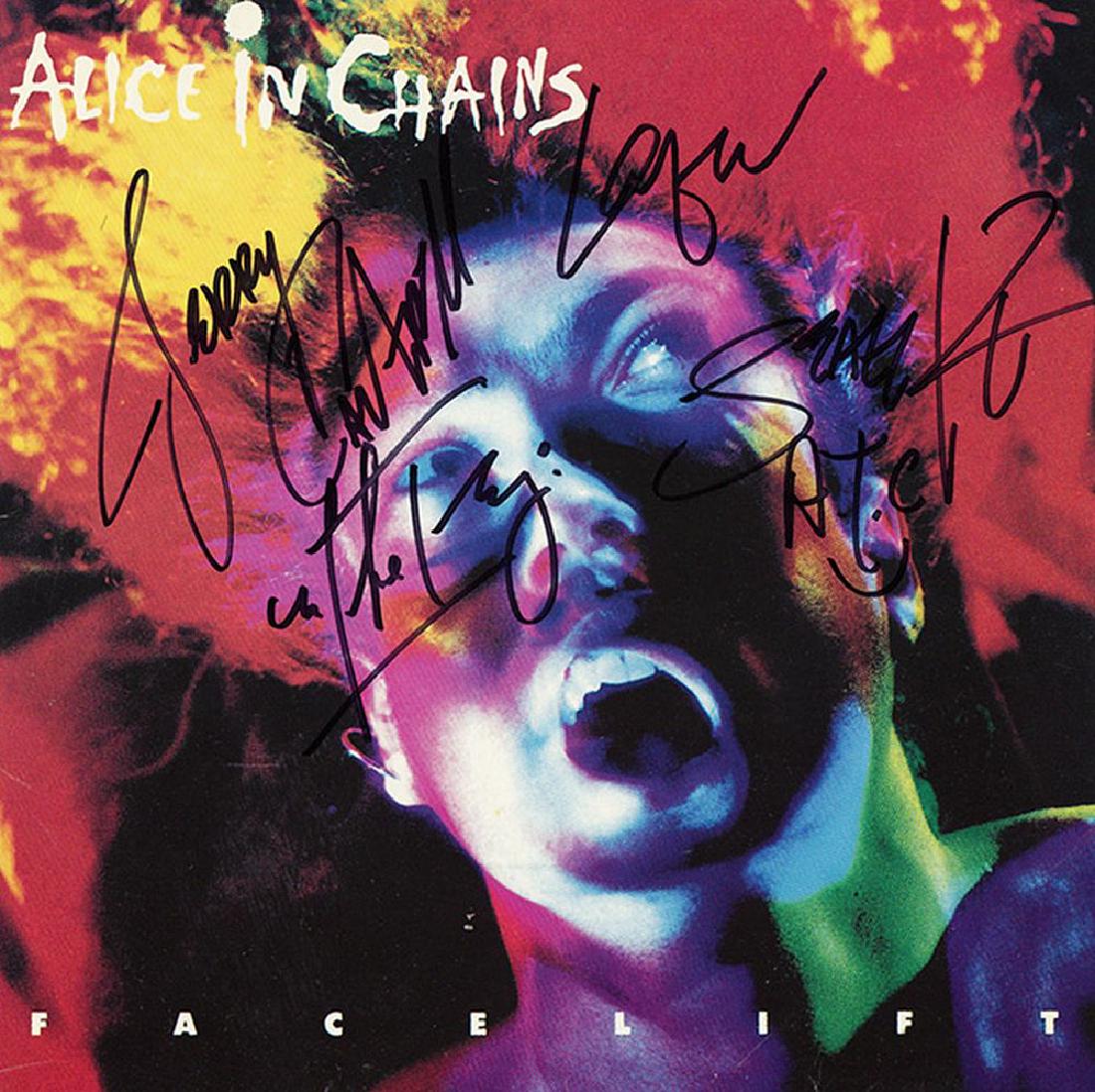 Alice in Chains' Facelift Album: Signed by Layne Staley, Jerry Cantrell, Sean Kinney, and Mike Inez