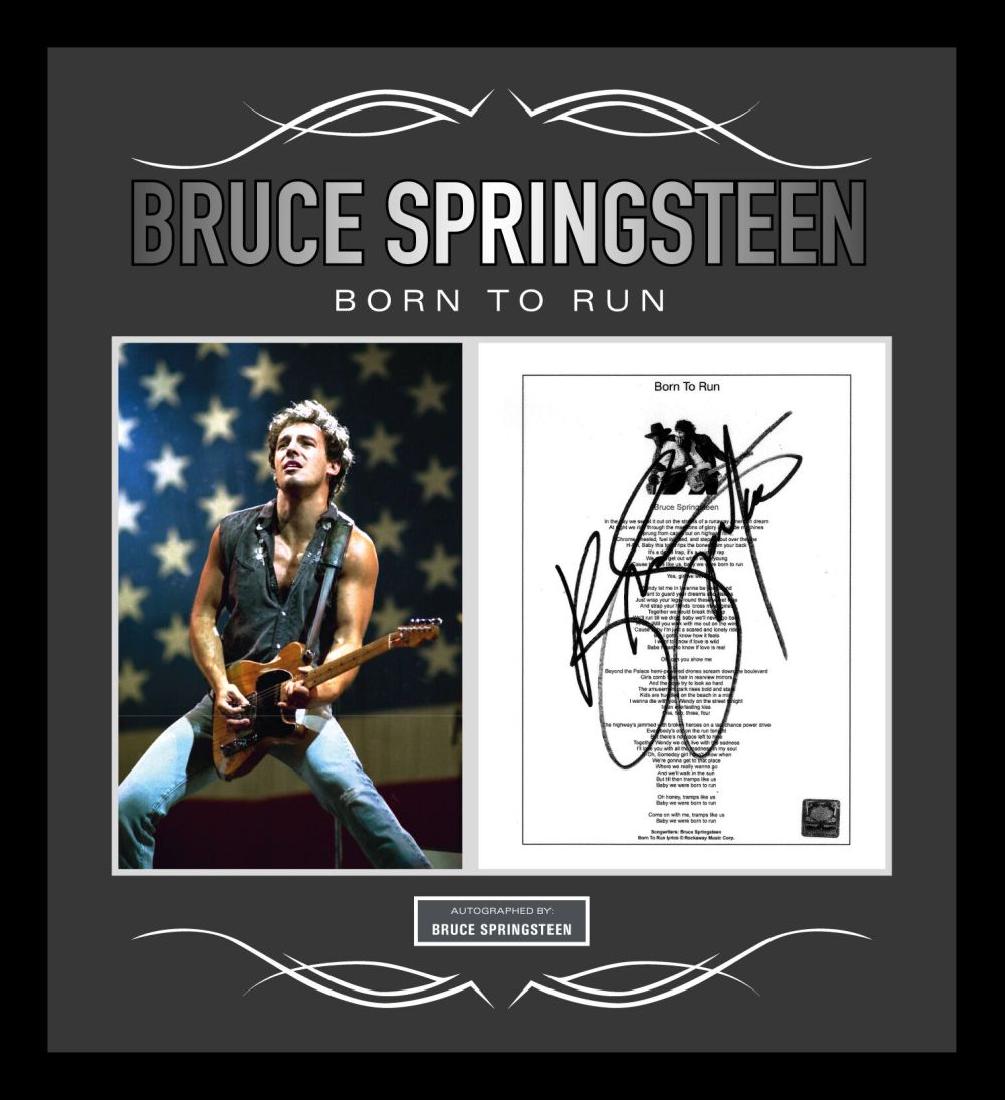 Bruce Springsteen Born To Run Lyrics: Signed by Bruce Springsteen
