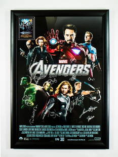 Avengers Signed Movie Poster: Movie Poster with original signatures by: Robert Downey Jr, Chris Hemsworth, Chris Evans, Mark Ruffalo, Jeremy Renner, Samuel L Jackson, Scarlett Johansson, Tom Hiddleston, Clark Gregg, Stellan Skarsg