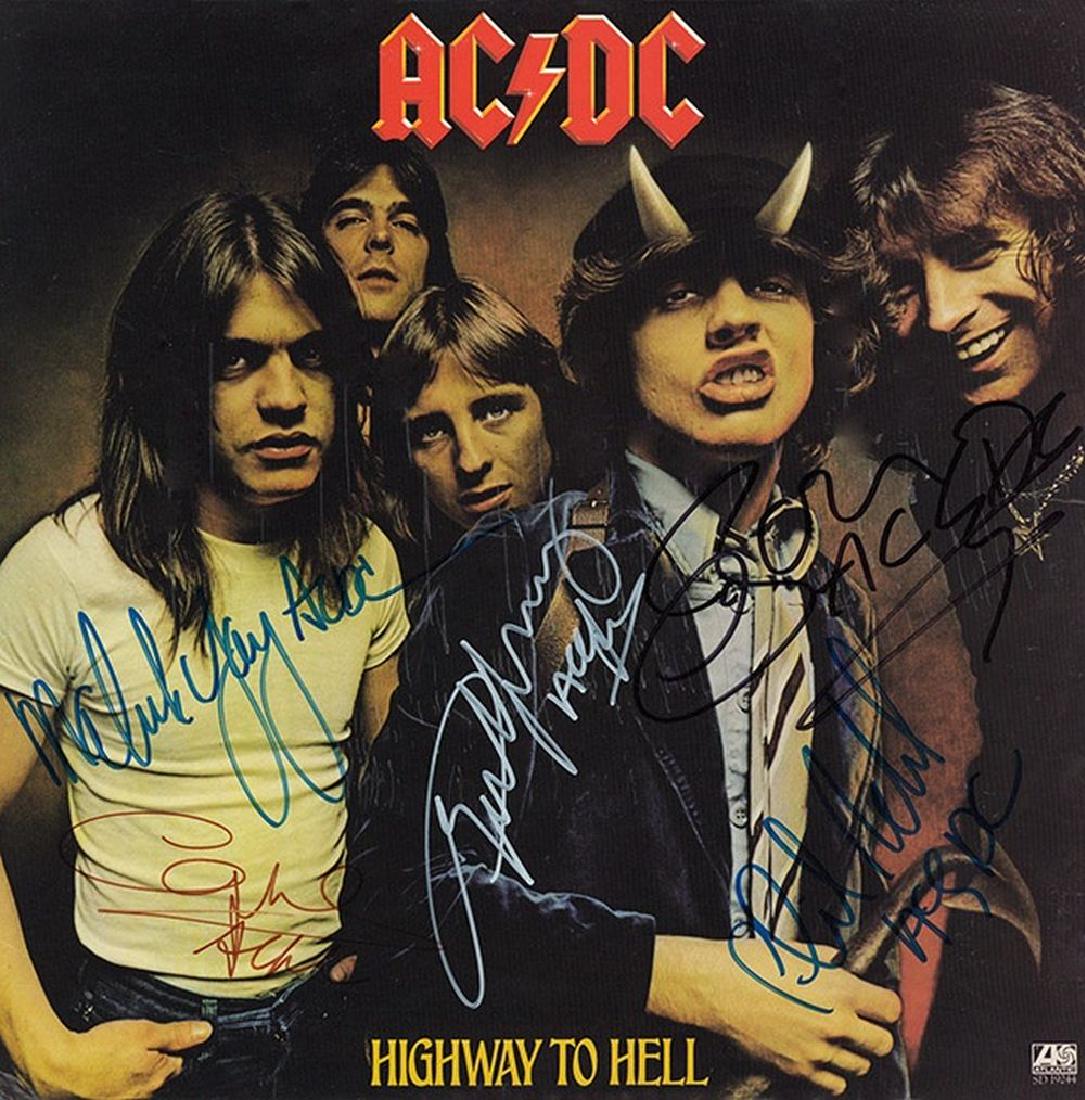 AC/DC Signed 'Highway to Hell' Album: Signed by Bon Scott, Angus Young, Malcolm Young, Cliff Williams, and Phil Rudd