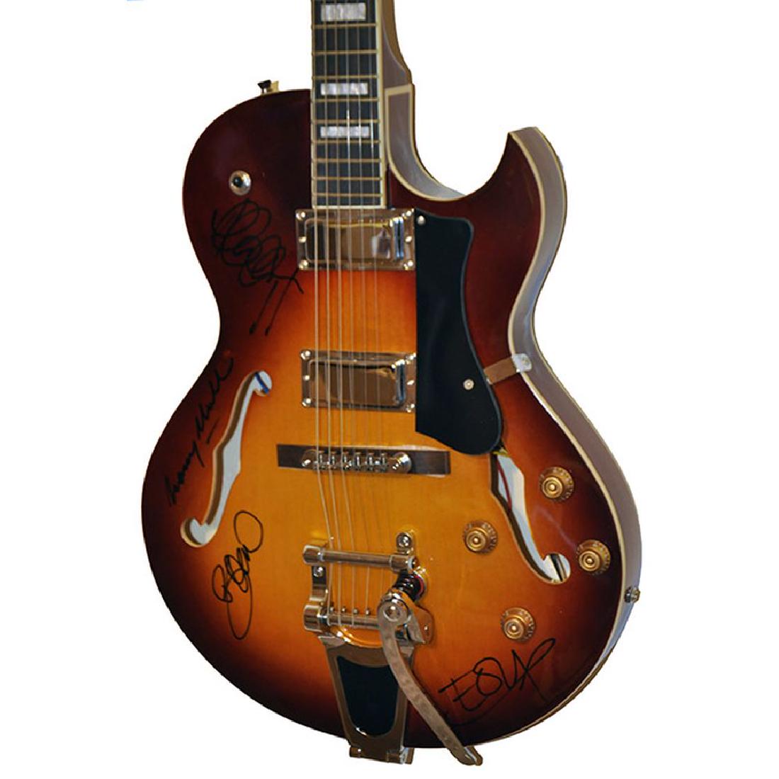 U2 Band Signed Sunburst Darkened Sunburst Double Cutout (1 of 1)