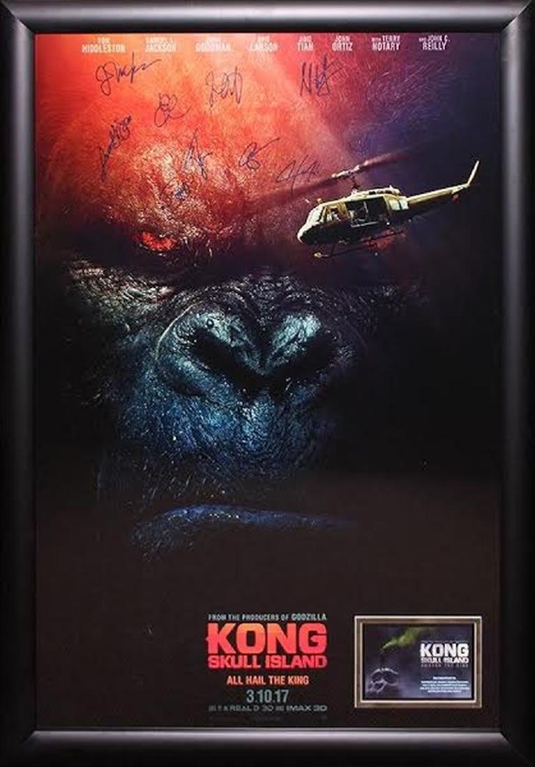 Kong: Skull Island Cast Signed Poster: Signed by John C. Reilly, John Goodman, John Ortiz, Shea Whigham, Tian Jihg, Corey Hawkins, Tom Hiddleston and Samuel L. Jackson