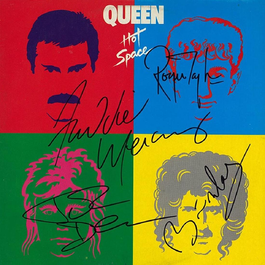 Queen "Hot Space" Signed Album: Signed by Freddie Mercury, Brian May, Roger Taylor, and John Deacon