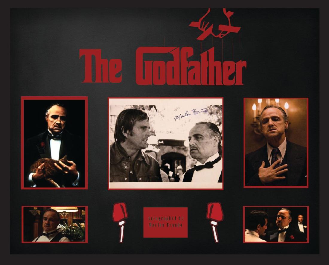 Marlon Brando Signed Godfather Photo Collage: Signed by Marlon Brando