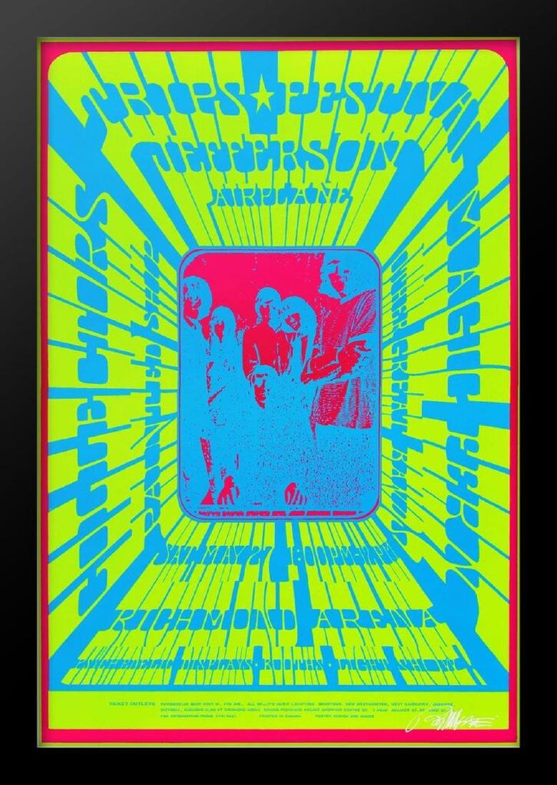 Bob Masse Jefferson Airplane Framed Poster: Concert poster designed for Trips Festival at Richmond Arena featuring Jefferson Airplane on Saturday, May 27th.