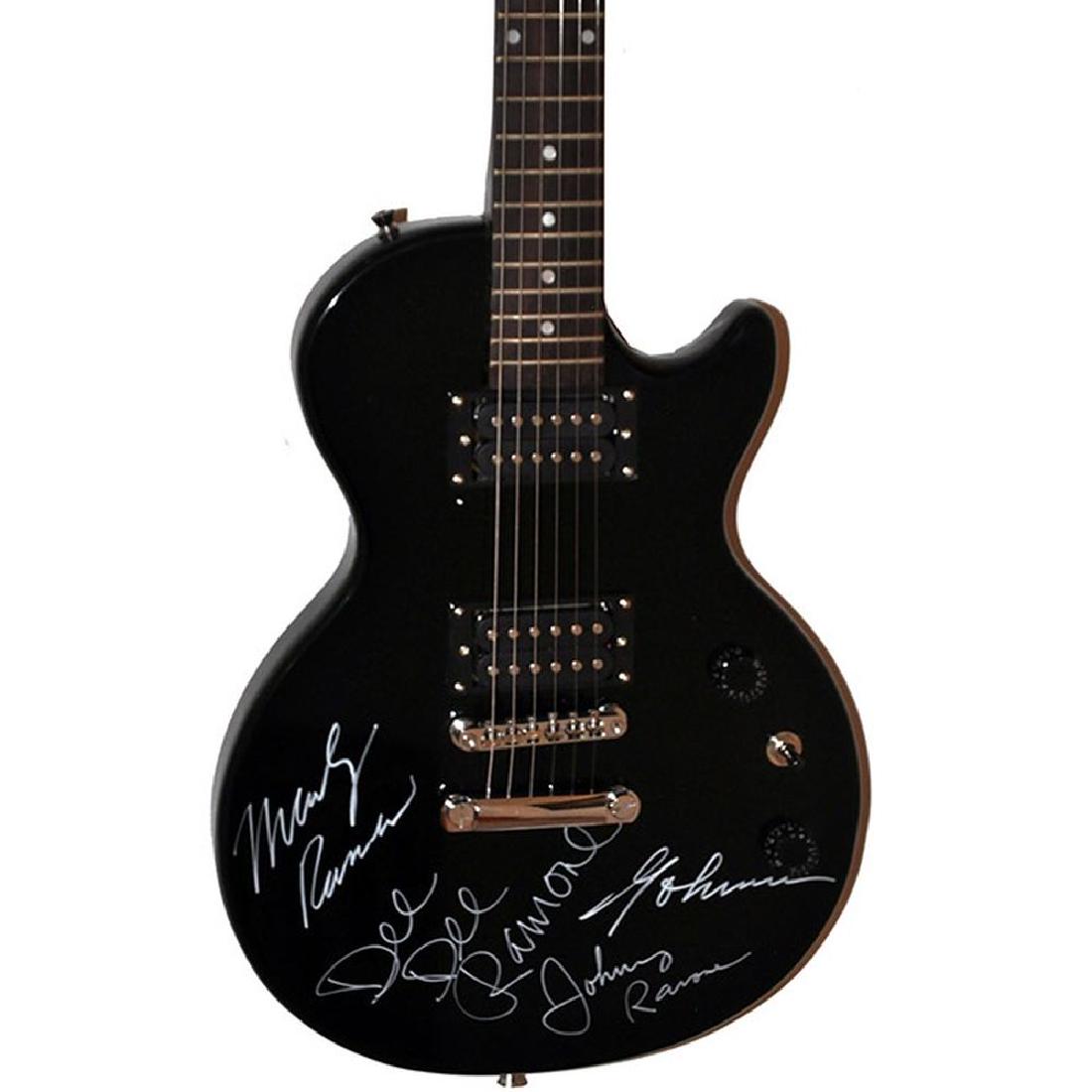 Ramones Signed Blackened Custom Guitar (1 of 1)