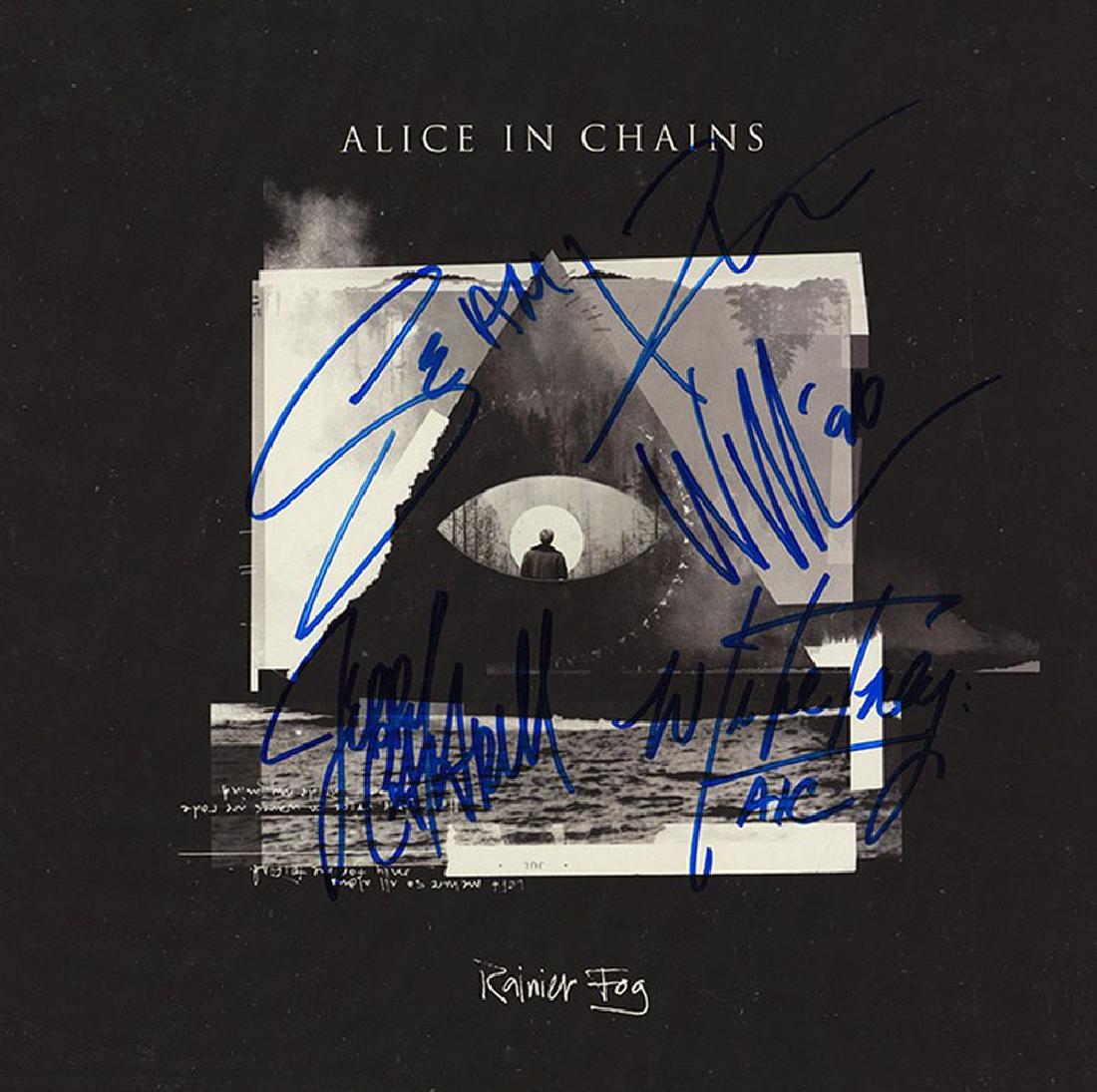 Alice In Chains Band Signed Rainer Fog Album: Signed by Jerry Cantrell, Sean Kinney, Mike Inez, and William DuVall