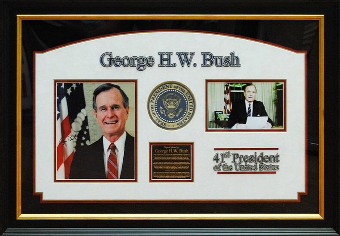 George H. W. Bush Original Signature and Collage (1 of 1)