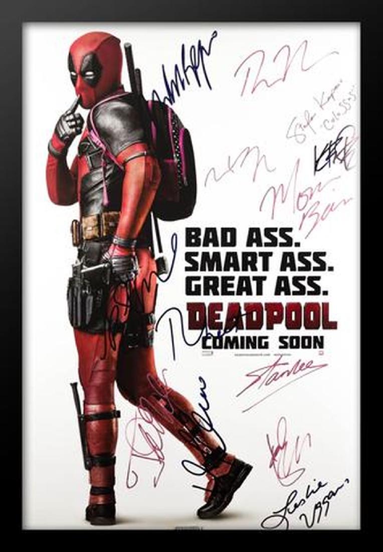 Deadpool - Signed Movie Poster: Signed by Ryan Reynolds, Morena Baccarin, Gina Carano, Ed Skrein, TJ Miller, Brianna Hildebrand and creator Stan Lee