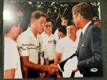 PSA/DNA Bill Clinton Signed Meeting JFK Photo