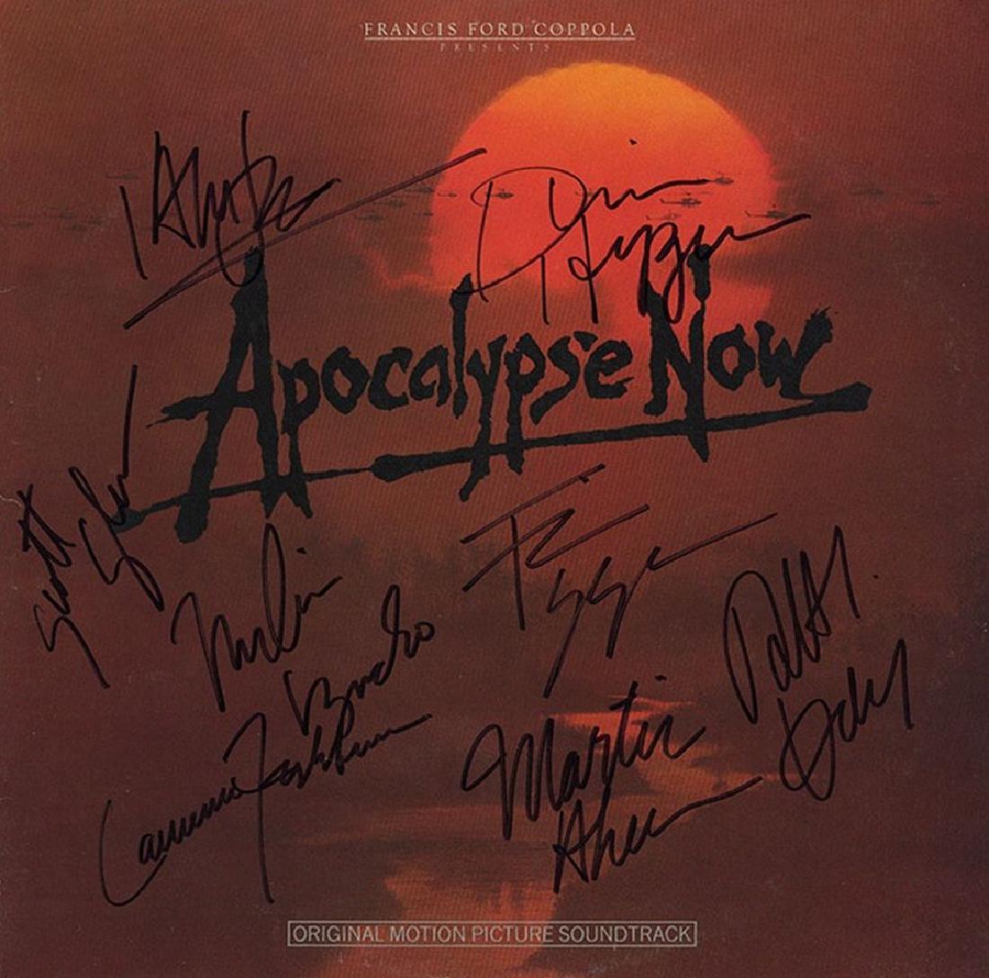Apocalypse Now Signed Soundtrack Album: Signed by Francis Ford Coppola, Marlon Brando, Martin Sheen, Robert Duvall, Laurence Fishburne, Harrison Ford, Dennis Hopper, and Scott Glenn