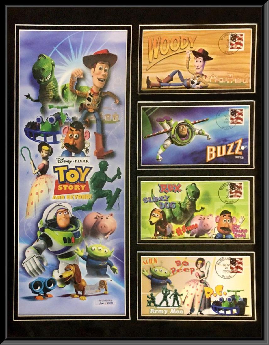 Disney, Pixar Toy Story and Beyond First Day of Issue.: Unsigned collectors item. Item is in good condition. Item is approximately 12x19in