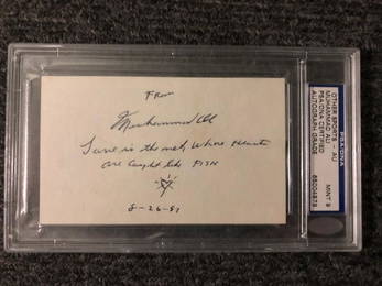 Muhammad Ali Signed and Inscribed Slip