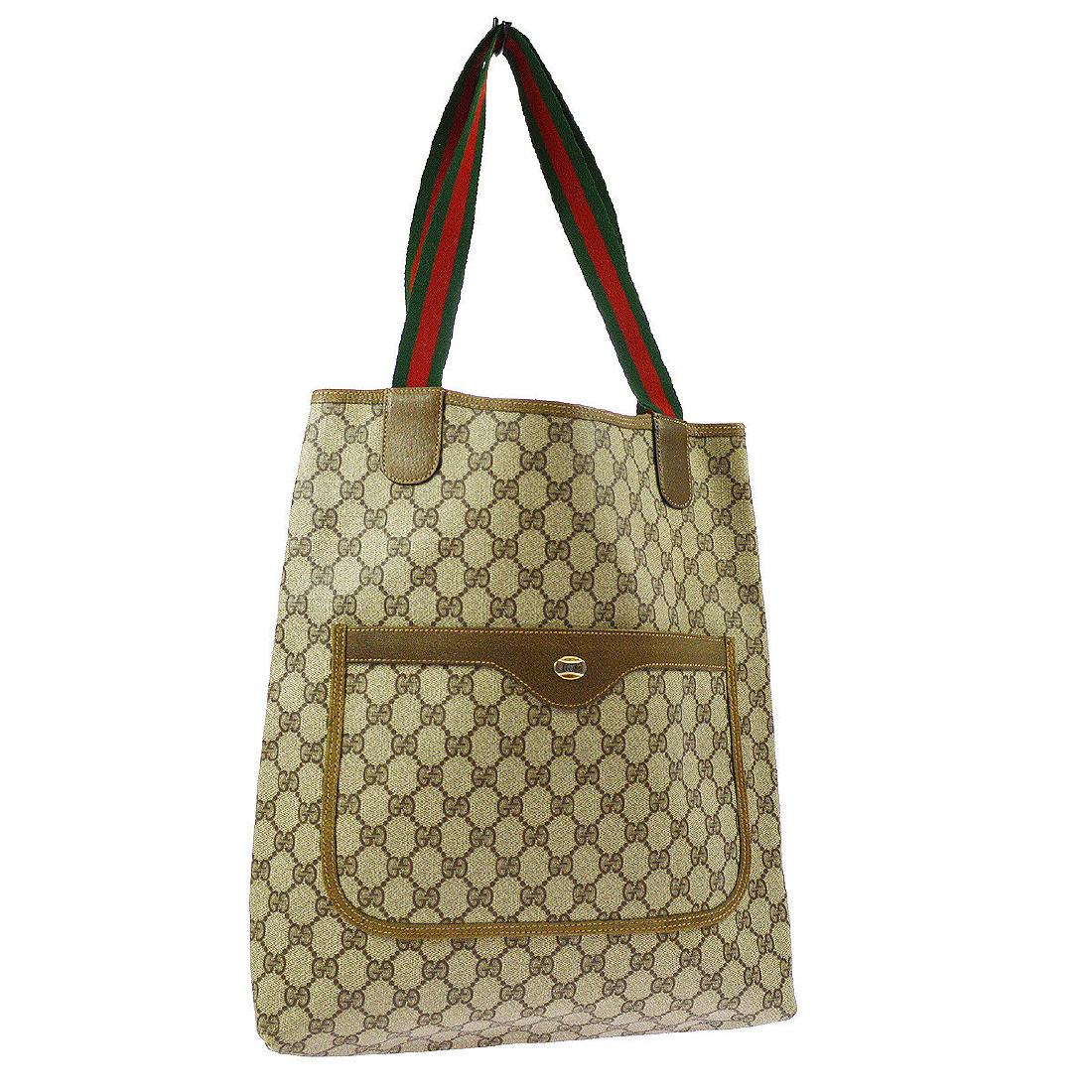 Vintage GUCCI Shelly Line GG Pattern Shoulder Tote Bag: GUCCI Shelly Line GG Pattern Shoulder Tote Bag Brown PVC Leather No obvious wear and tear
