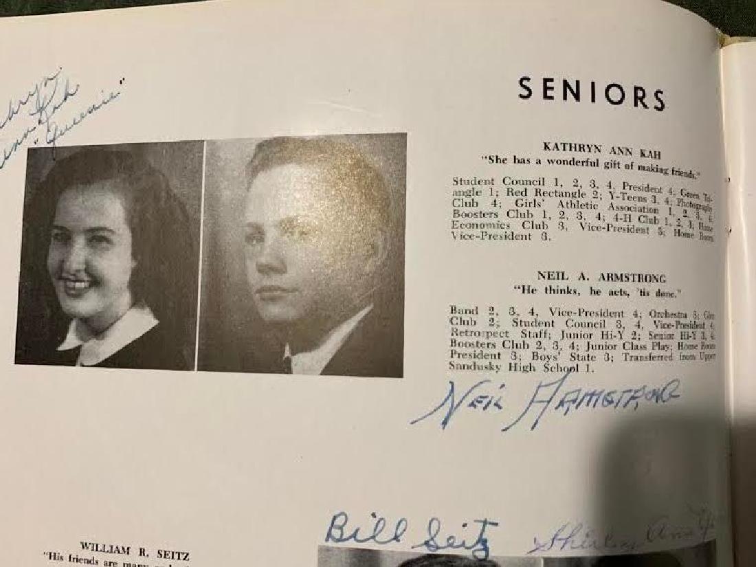 PSA Neil Armstrong Signed Yearbook - 3