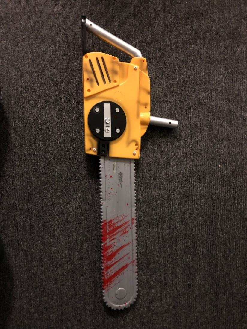 Gunnar Hansen Signed Toy Chainsaw Collage - 3