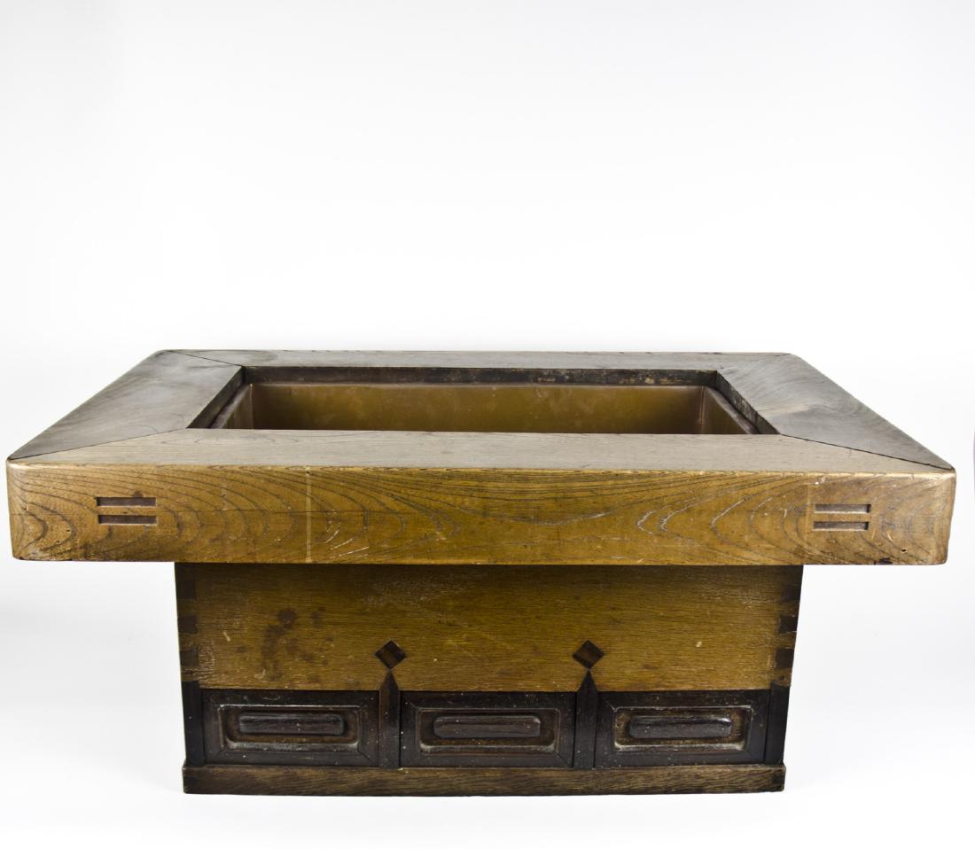 Antique Japanese Hibachi Late 19th Early 20th Century: 19-20th Century Japanese Hibachi. Two pieces: grill area with removal lip. Sturdy construction, interesting piece of Japanology. From the estate of NY area professor and collector of Japanese art.