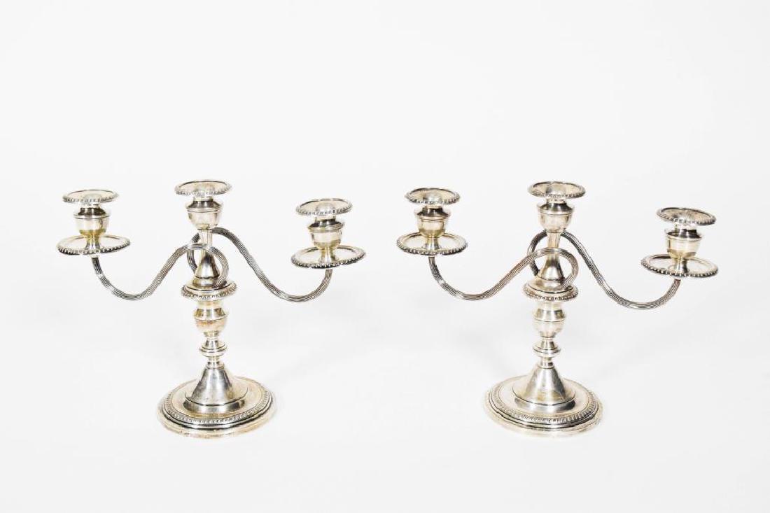 Pair Weighted Sterling Silver Candelabras (1 of 3)