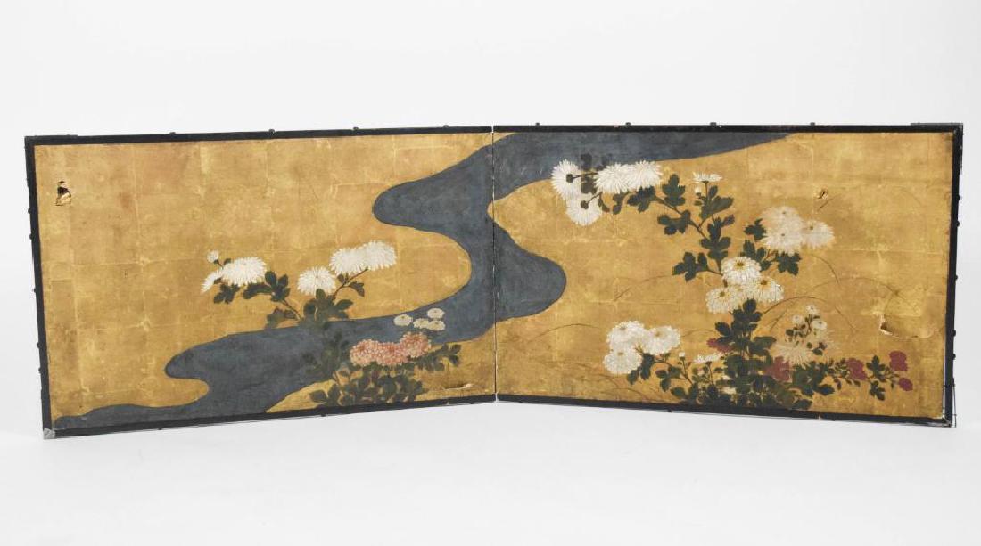 Meiji Era Japanese Double-Panel Screen (1 of 12)