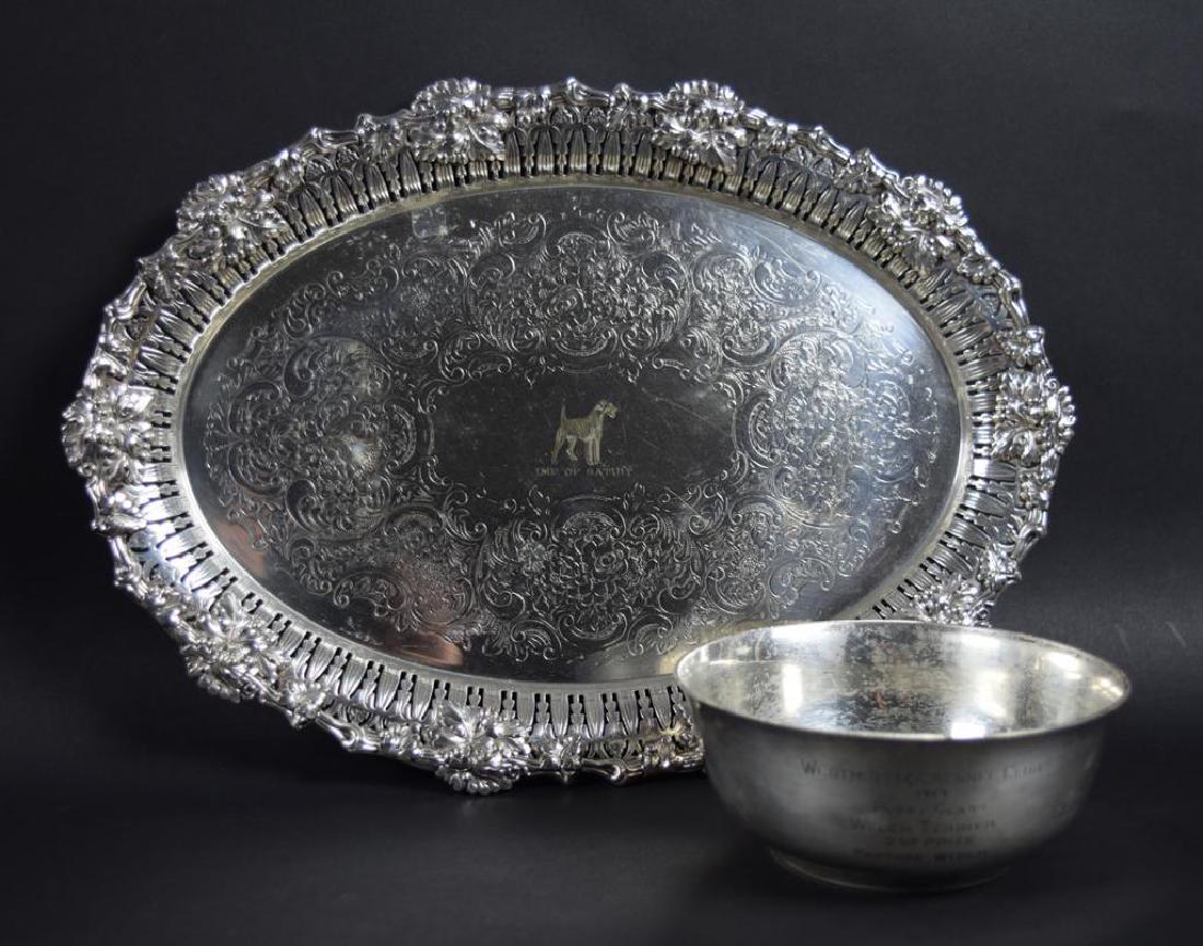 Dog Show Sterling Silver Trophy Bowl & Sil PlatePlatter (1 of 9)