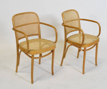 Pair of Chairs Joseph Frank for Stendig: Josef Frank (Austria 1185-1967) Pair of Thonet Style caned chairs designed by Joseph Frank. Retailed by Stendig19"L x 17"D x 32"H