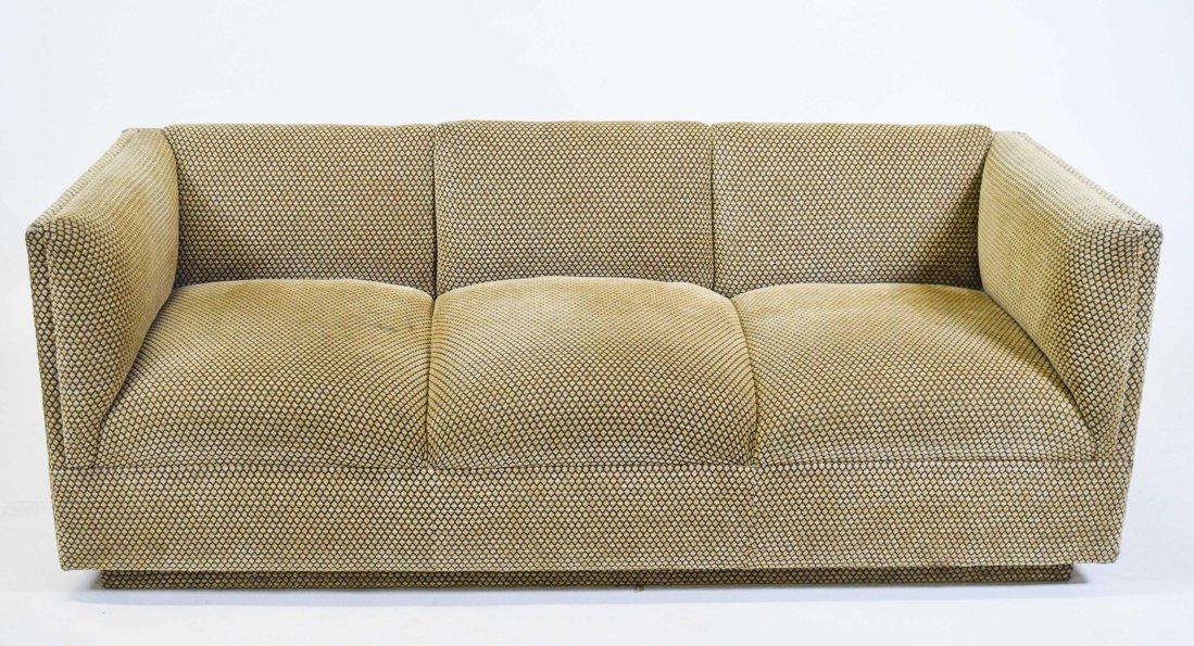 Modern Couch: Modern couch with fishnet pattern. Slight rubbing on the corners of the arms. 79" x 29" x 32"
