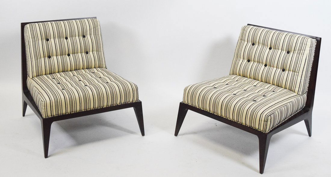 Pair of David Edward Striped Chairs (1 of 8)