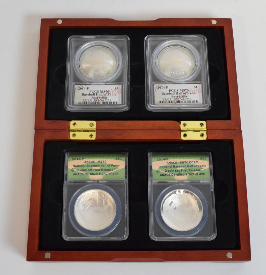 Baseball Hall of Fame Sterling Coins in Box (1 of 4)