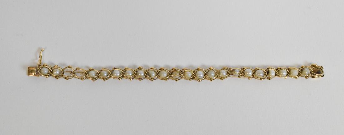 14KT Gold & Pearl Bracelet (1 of 4)