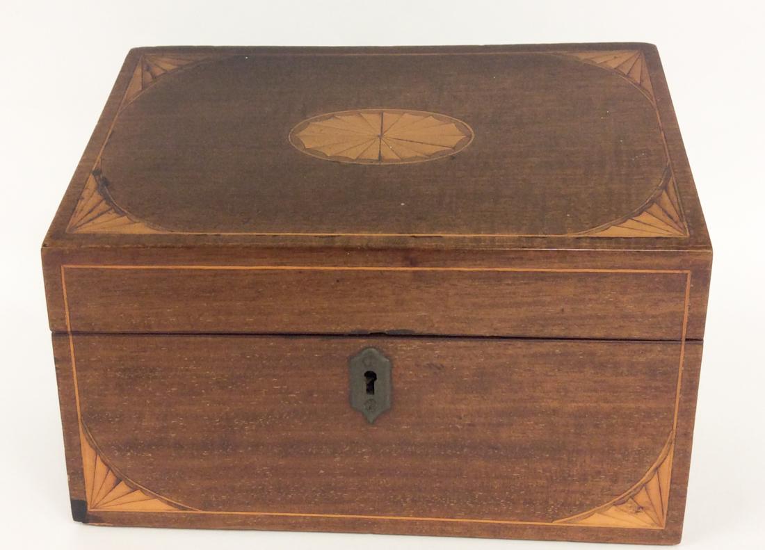 Antique English Inlaid Letter Box (1 of 4)