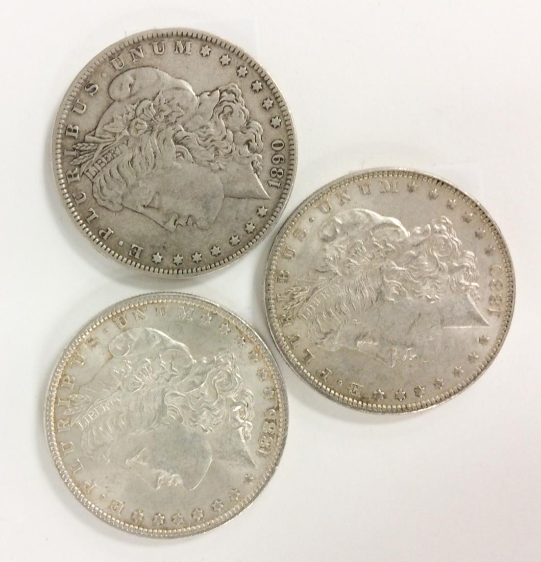3 US Morgan Silver Dollars , 1880, 1885, 1890 - O (1 of 2)