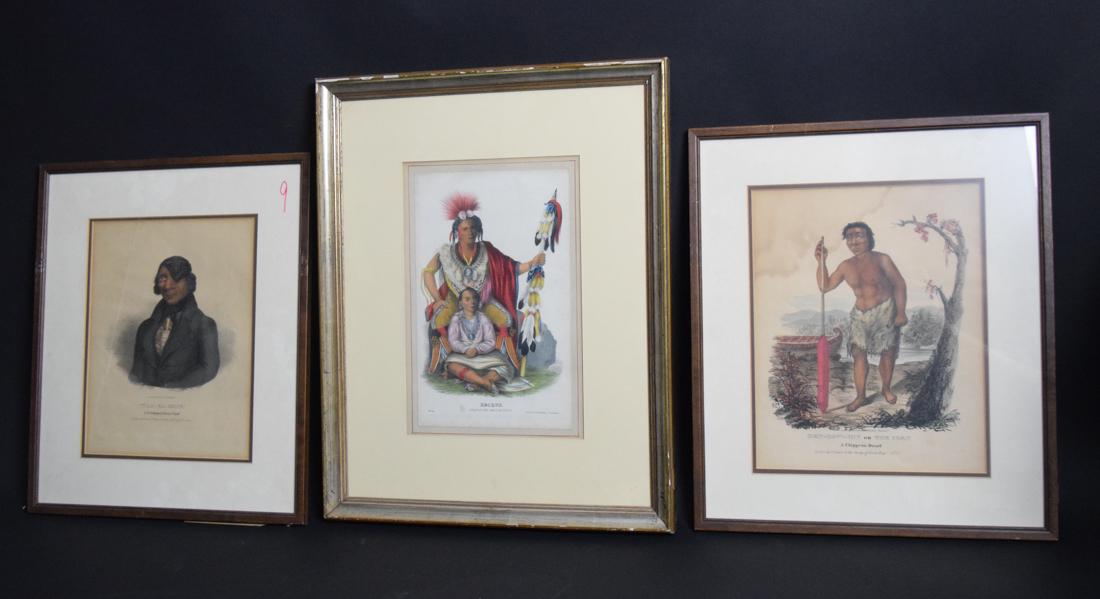 3 American Indian Prints, late 19th C (1 of 6)