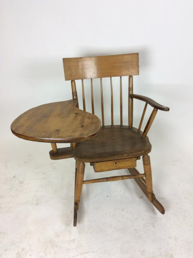 Antique Pine Rocking Chair W Drawer 36h X 34l X 27w May 09