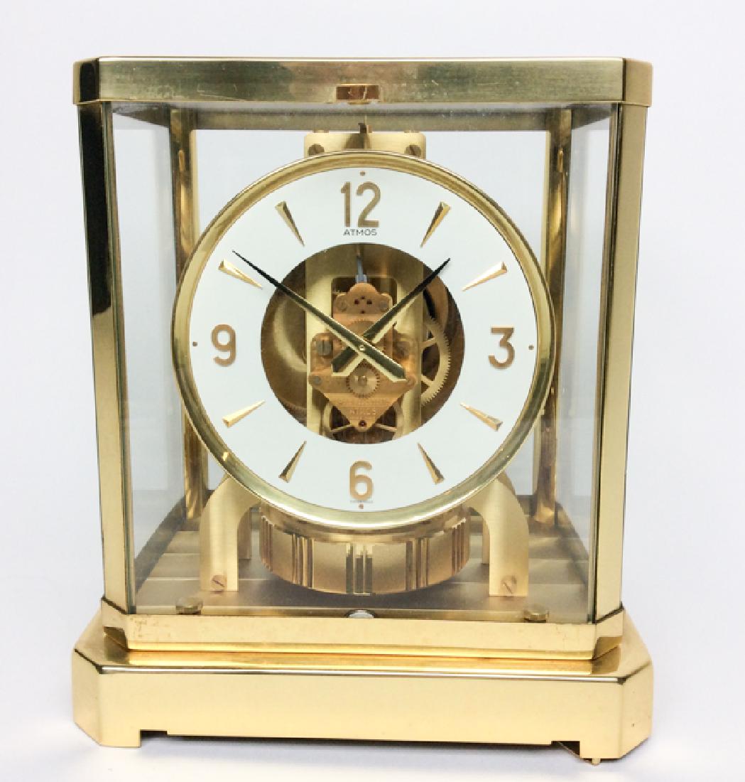 Jaeger LeCoultre Atmos Clock: Brass case, marked on face. 9"H x 8"L x 7"W