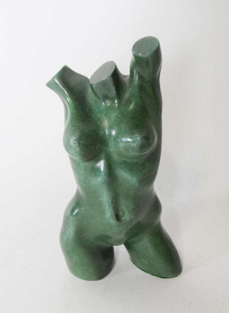 Bronze Female Torso: Anita Huffington (American 1934-) Bronze sculpture of a female torso. Signed and numbered 31/99. Height: 7-1/2 in