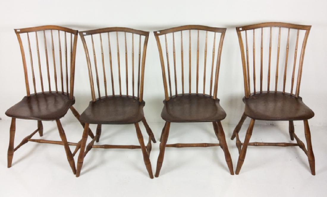 Set 4 Windsor style Oak Dining Chairs: Set 4 Windsor style Oak Dining Chairs37"H x 20"L x 16"W, 20th C