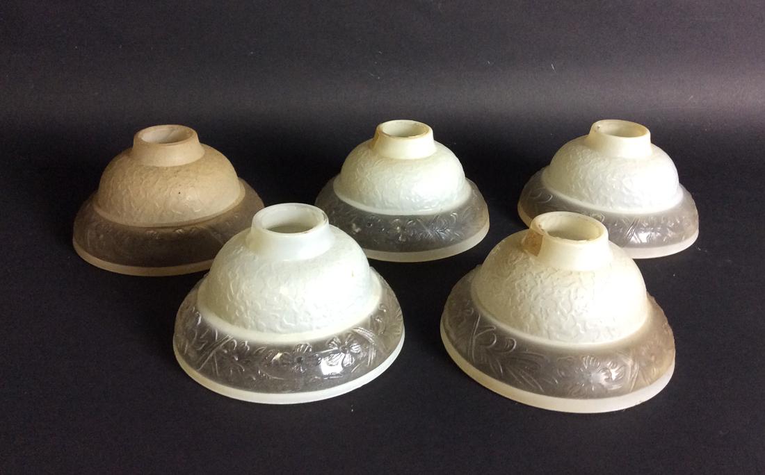 Set of 5 Glass light lamp Shades for chandlier: 4" x 1" fittings