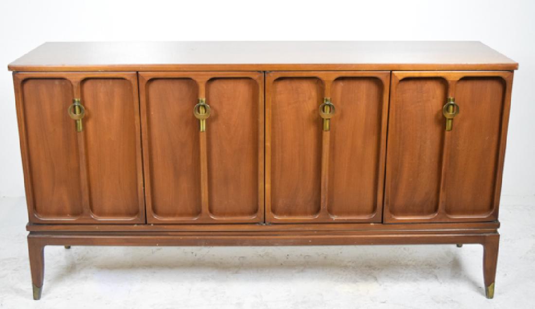 White Furniture Co Mid Century Server - Parzinger Style: 33"H x 64" W x 17" W, Walnut w/Brass pulls, Tommi Parzinger styleWhite Furniture Company Mid Century Modern Style