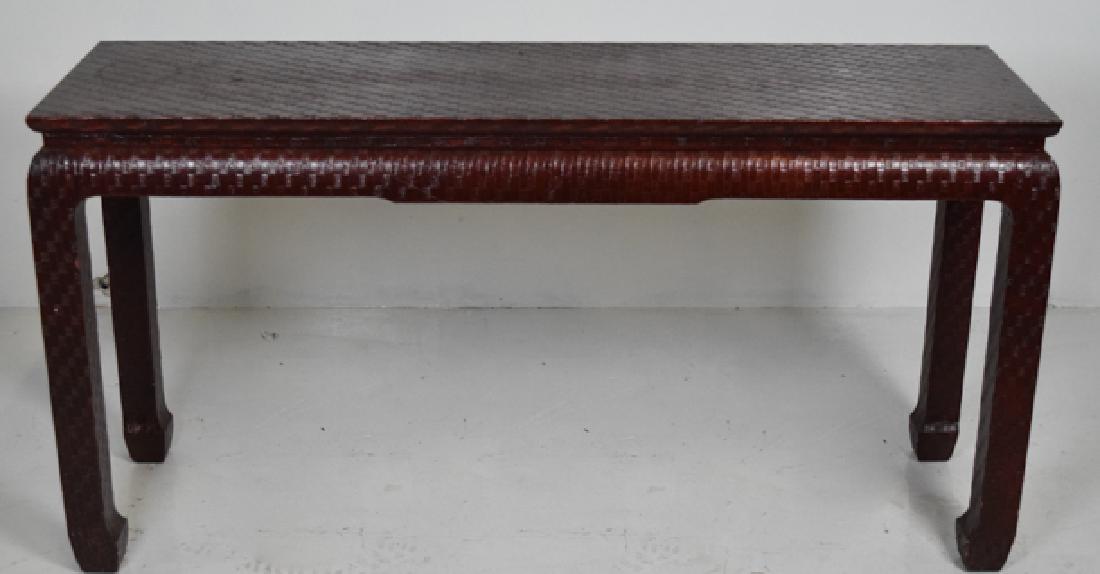 Baker Furniture Co Console Table: Baker Furniture Company Console Table 28" H x 55"L x 16" W , marked with metal tag in the style of Karl Springer