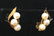 14K Yellow Gold & Cultured Pearl Costume Earrings