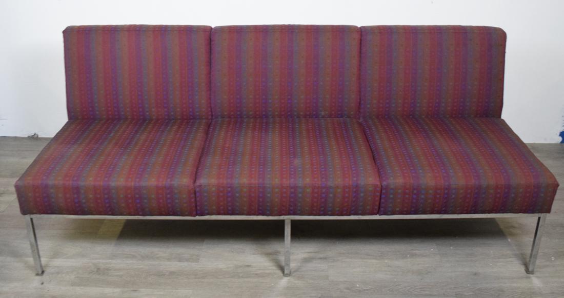 Knoll Style Couch - Three Cushion: Three cushion with purple fabric 71.5" L x 29.5" H x 27" W
