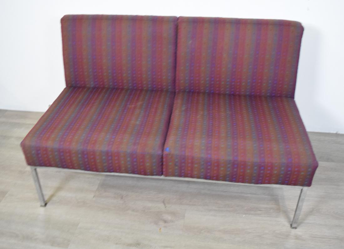 Knoll Style Couch - Two Cushion Purple Strip: Two cushion with purple fabric47.5" L x 29.5" H x 27" W