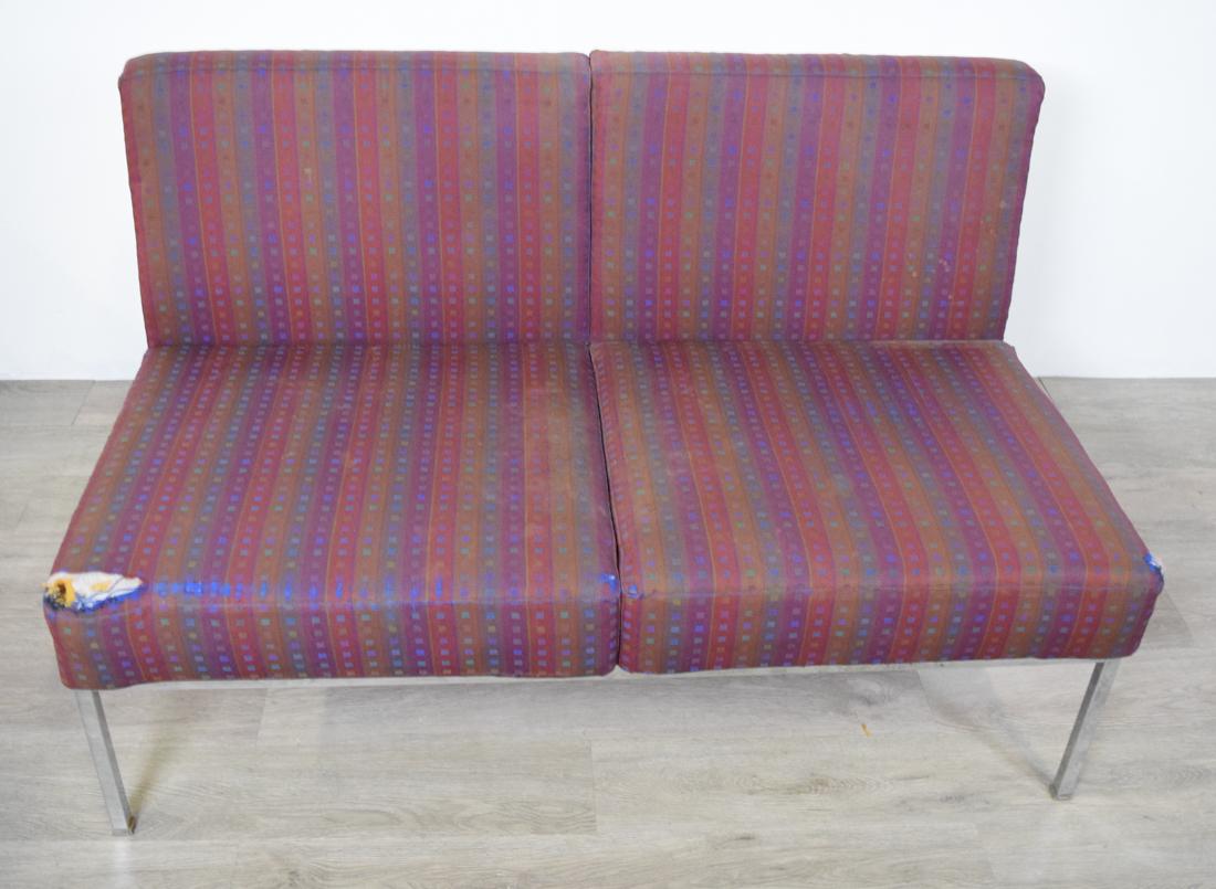 Knoll Style Couch - Two Cushion Purple Strip: Two cushion with purple fabric47.5" L x 29.5" H x 27" W