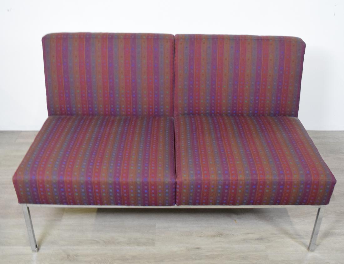 Knoll Style Couch - Two Cushion Purple Strip: Two cushion with purple fabric47.5" L x 29.5" H x 27" W