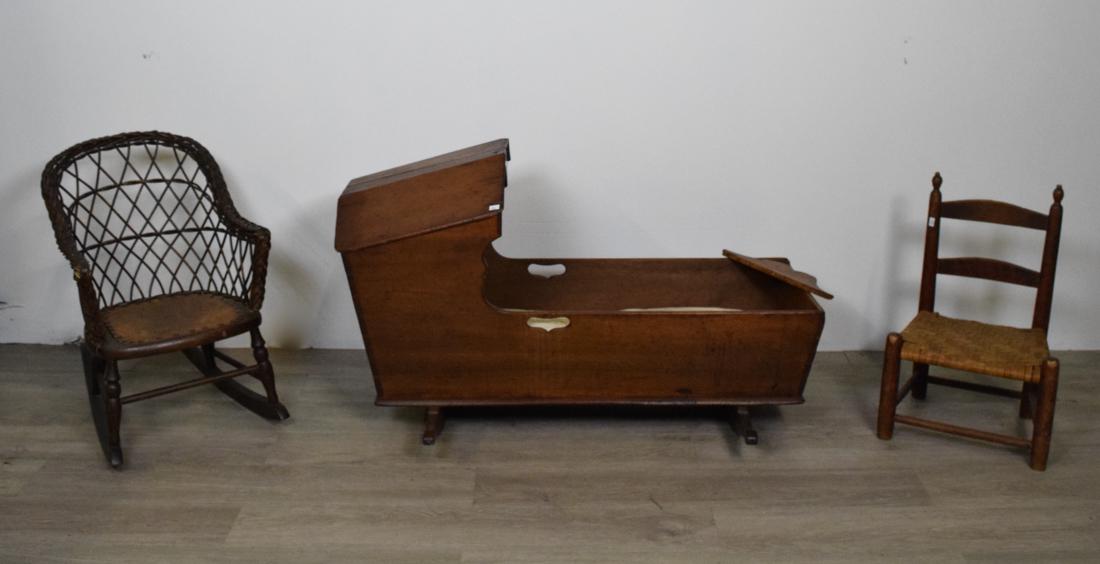 Crib With Childrens Rocker and Chair: Crib With Childrens Rocker and Chair